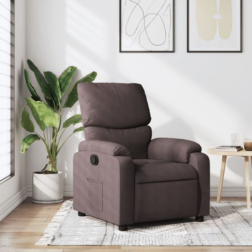 Vidaxl Fauteuil Inclinable Marron Foncé Tissu