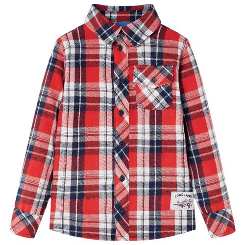 Chemise À Carreaux Pour Enfants Rouge Et Bleu Marine 116