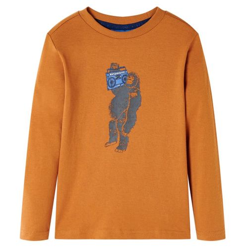 T-Shirt Enfants À Manches Longues Ocre Foncé 104