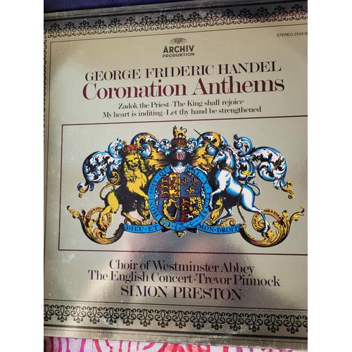 Vinyle Haendel Coronations Anthems Choir Of Westminster Abbey The English Concert Simon Preston
