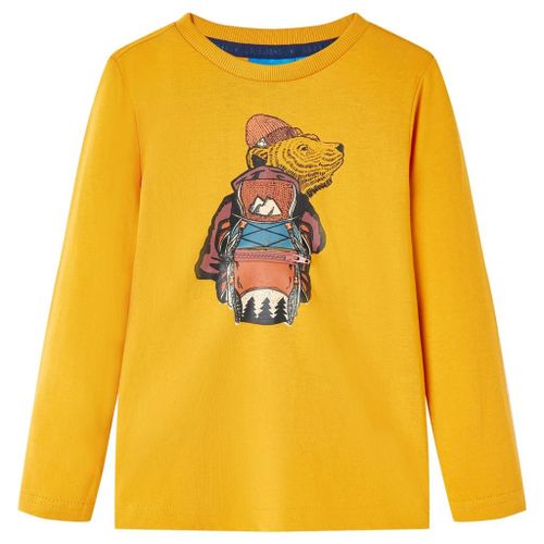 T-Shirt Enfants À Manches Longues Imprimé Ours Ocre 128
