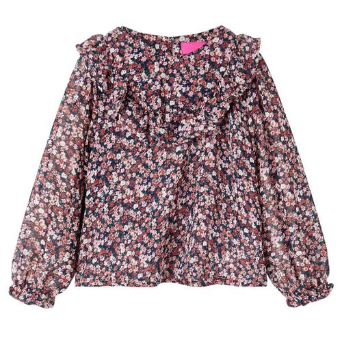 Chemise Pour Enfants À Manches Longues Imprimé Floral Rose Foncé 104