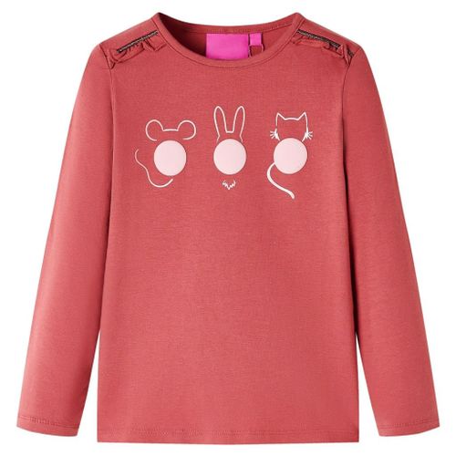 T-Shirt Pour Enfants À Manches Longues Imprimé Animaux Rose Brûlé 116