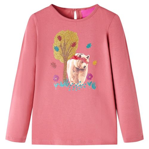 T-Shirt Pour Enfants À Manches Longues Imprimé Ours Rose Vieux 116