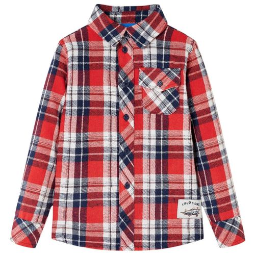 Chemise À Carreaux Pour Enfants Rouge Et Bleu Marine 104