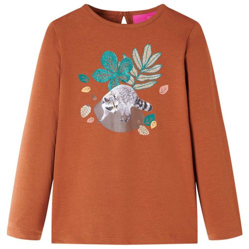 T-Shirt Pour Enfants À Manches Longues Imprimé Animal Cognac 92