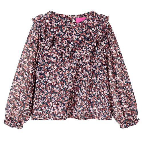Chemise Pour Enfants À Manches Longues Imprimé Floral Rose Foncé 116