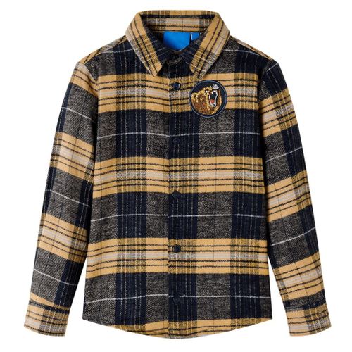 Chemise À Carreaux Pour Enfants Jaune Et Noir 116