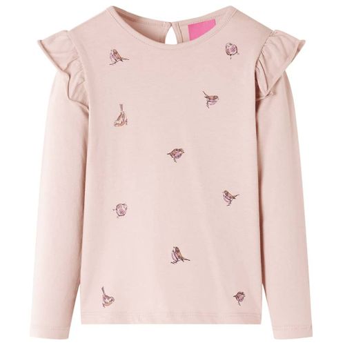 T-Shirt Pour Enfants À Manches Longues Imprimé Moineau Rose 116