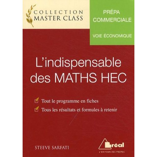 L'indispensable Des Maths Hec - Voie Économique