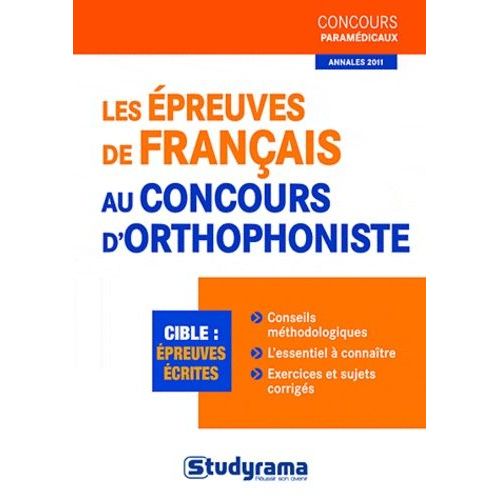 Les Épreuves De Francais Au Concours D'orthophoniste