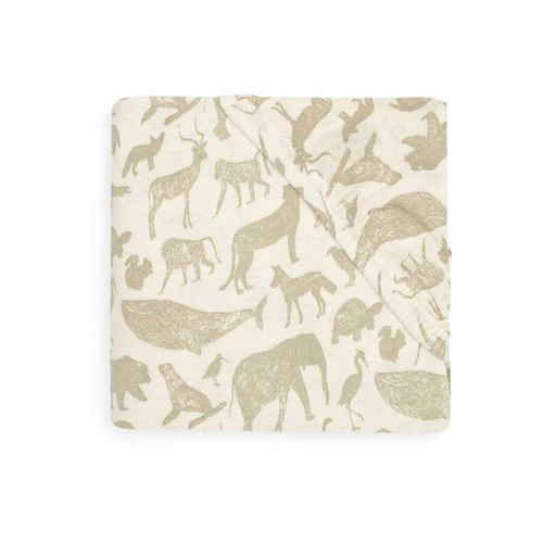 Drap-Housse Jersey 60 X 120 Cm Animals Olive - Jollein