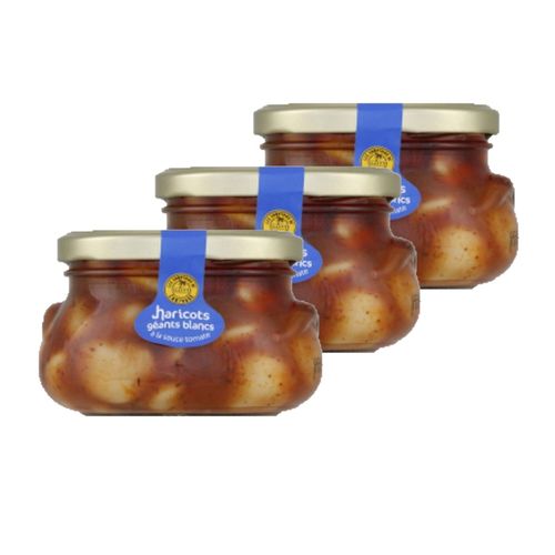 Lot 3x Haricots Géants Blancs À La Tomate - Bocal 280g