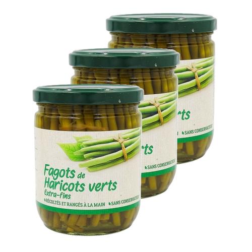 Lot 3x Fagots Haricots Verts Extra Fins - Bocal 405g