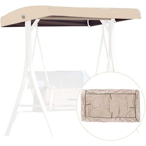 Toile de Rechange pour Balancelle,191x120x23cm Housse de Rechange 3 Places, Toit Balancelle de Jardin, Impermeable Couverture Auvent pour Jardins Batt