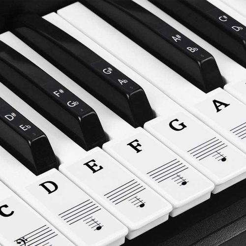 (Noir Et Blanc) Autocollants De Piano, Pour 37/49/54/61/88 Touches De Piano, Autocollants De Clavier De Piano, Clavier Électronique De Piano Pour Adulte Enfants Débutants Apprentissage Du Piano