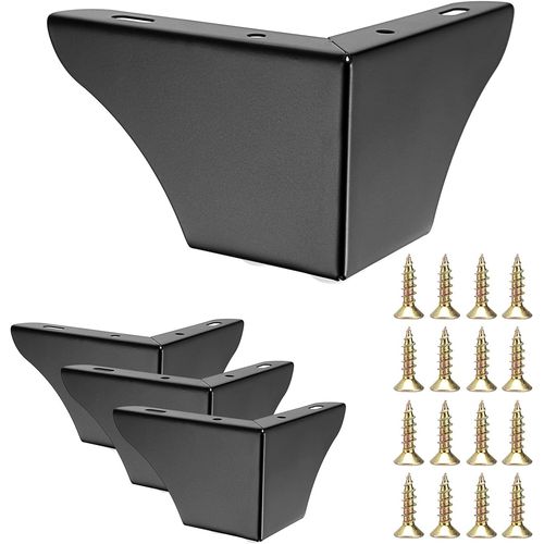 4 Pcs 7,5 Cm Pieds De Canapé En Métal Pieds De Meubles Pieds De Meubles, Pieds De Canapé Solides Modernes Pieds D'armoire Pieds De Table Disponibles Pour Le Remplacement (Noir)