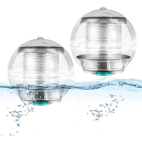 2 Pcs Lumière De Piscine, 7 Couleurs Changement Solaire Flottant Lumière Étang, Lumière Étanche En Solaire Suspension Boule Pour Aquarium Baignoire Bassin Jardin Piscine Étang Décor