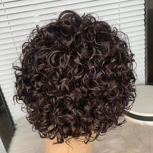Vente Chaude En Europe Et En Amérique Pixies Perruque 13*1 Lace Frontale Perruque De Cheveux Réels Pixie Curly.