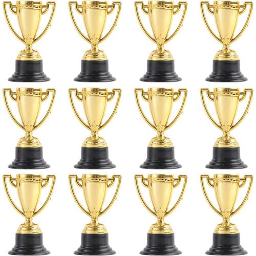 12 Pièces Mini Médaille D Or Trophée Tasses en Plastique Récompense Trophées pour des Cadeaux Accessoires Gagner des Prix Concours pour Enfants Et Adultes