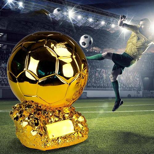 Trophée de football-21CM Trophée de ballon créatif pour la maison Trophée européen en résine plaquée or