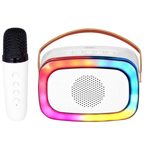 ENCEINTE NOMADE KARAOKÉ BLANCHE AVEC MIC XR 8A01 MINI PARTY TREVI