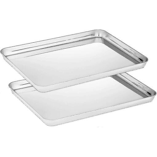 Plaque De Cuisson Set De 2,Plaque De Four En Acier Inoxydable,Plaqu...