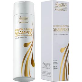 Vitamins Shampooing Kératine Cheveux Secs Abimés - Shampoing Protecteur à