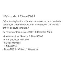 HP Chromebook 15a-na0003nf - HP Store France