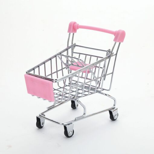 Mini chariot de courses, chariot de supermarché rose Mini chariot d...