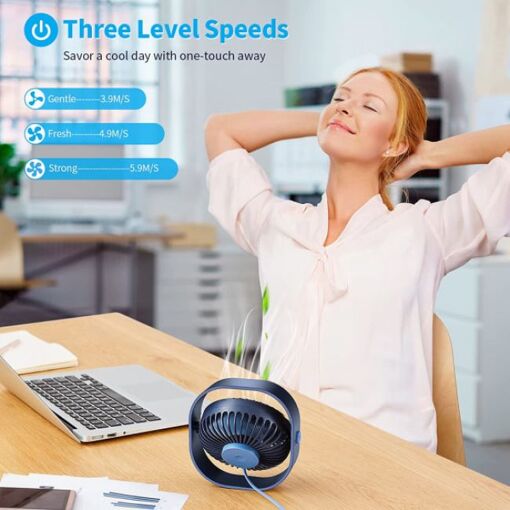 Ventilateur USB bleu, ventilateur silencieux, ventilateur USB silen...