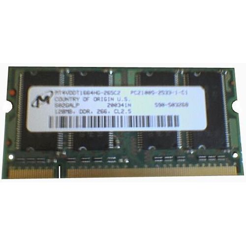 MT - Mémoire x 1 - 128 Mo - SO DIMM 200 broches - DDR - PC2100 (266 Mhz) - 2.5 V - Sans Parité