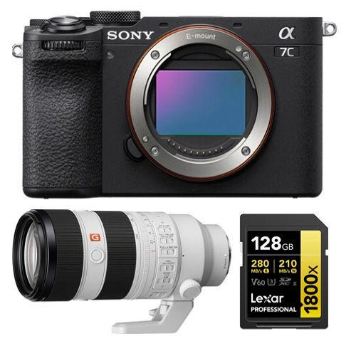 Sony Alpha A7C II Corps Noir+Sony FE 70-200mm f2.8 GM OSS II + Lexar 128Go Professional 1800x UHS-II Carte mémoire SDXC