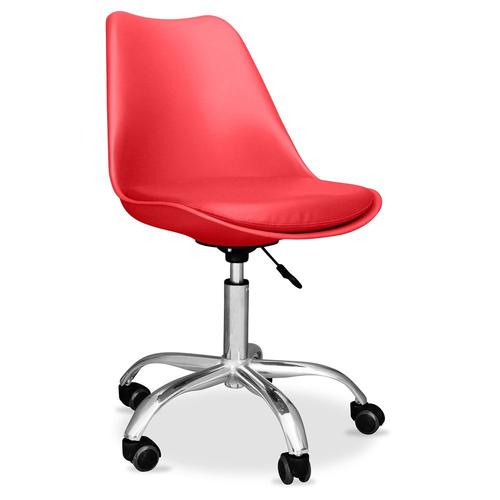 Chaise De Bureau Tulip Pivotante À Roulettes Rouge