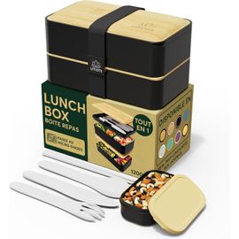 LETNERNY-Bento Lunch Box, Couverts & Pots A¿ Sauce Inclus, Boite