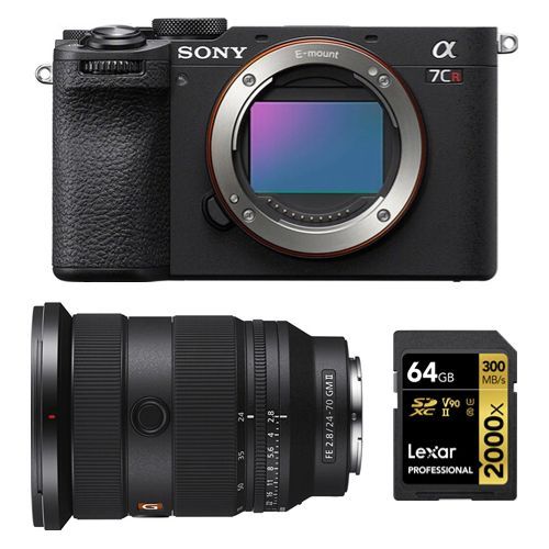 Sony Alpha a7CR (noir) Appareil photo sans miroir+Sony FE 24-70mm f2.8 GM II+Lexar 64Go Professional 2000x UHS-II SDXC Carte mémoire