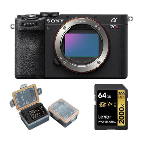 Sony Alpha a7CR (noir) Appareil photo sans miroir+carte mémoire Lexar Professional 64Go SDXC UHS-II 2000x+Kingma 2000 mAh (Sony NP-FZ100) batterie