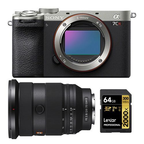 Sony Alpha a7CR (argent) Appareil photo sans miroir+Sony FE 24-70 mm f2.8 GM II+Lexar 64Go Professional 2000x UHS-II Carte mémoire SDXC