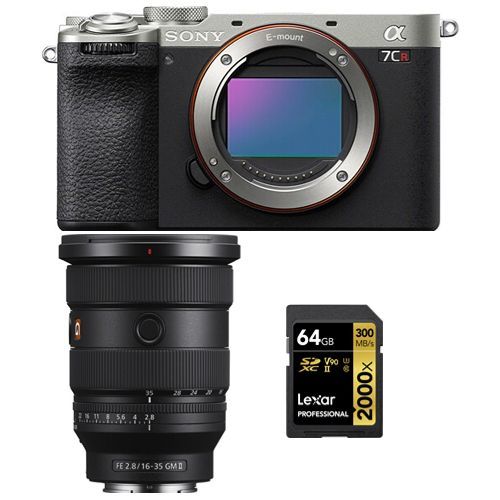 Sony Alpha a7CR (argent) Appareil photo sans miroir+Sony FE 16-35mm f2.8 GM II+Lexar 64Go Professional 2000x UHS-II Carte mémoire SDXC