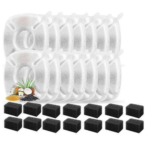 28pcs Chat Fontaine À Eau Remplacement Filtres Fontaine À Eau Filtr...