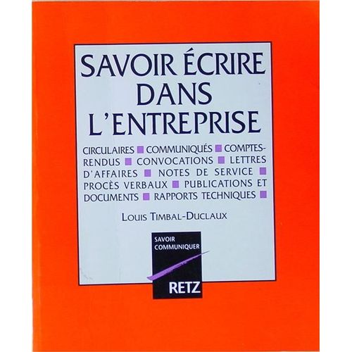 Savoir Écrire Dans L'entreprise