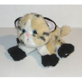 Peluche chat Chaton Leopard Des Neiges Chat Ronronnants 1993 vintage petit petit jungle chaton tyco 18cm