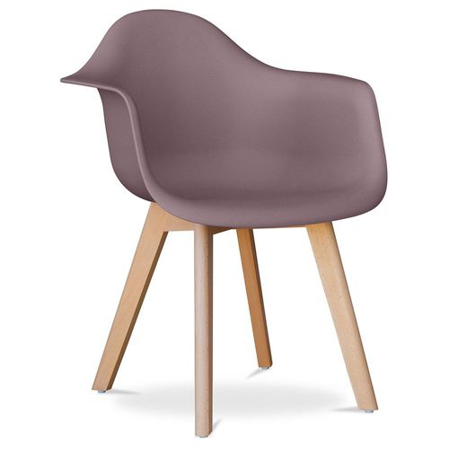 Chaise De Salle À Manger Avec Accoudoirs - Style Scandinave - Amir Taupe