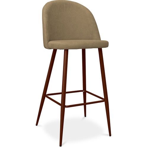 Tabouret Rembourré En Tissu - Design Scandinave - 73cm - Bennett Taupe