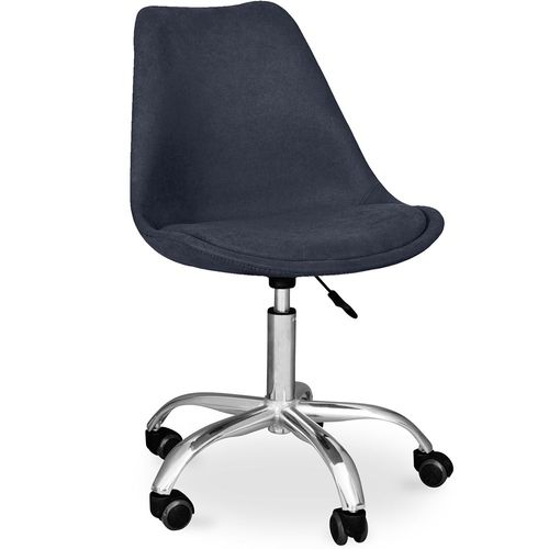 Chaise De Bureau À Roulettes Tapissée - Tulipe Gris Foncé