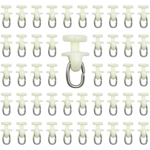 100 Pièces Rouleaux De Rail De Rideau-(Blanc) Rail Intérieur Crochet De Rideau Rail Glisseur Rail,Rideau Poulie À Rideaux En Plastique