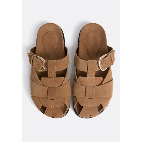 Stradivarius Sandales En Cuir Beige