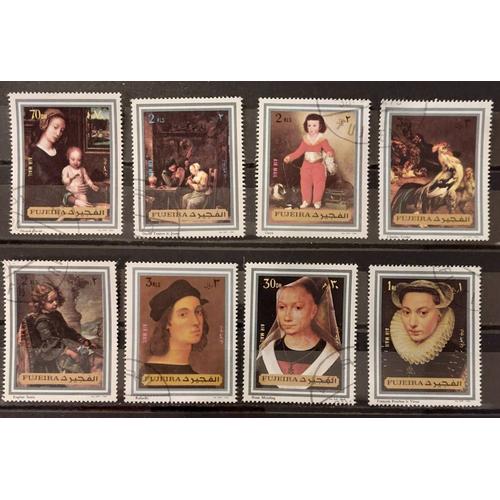 Lot Timbres Fujeira Tableaux