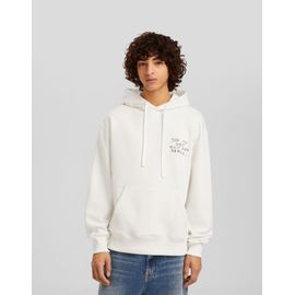  Sweat Capuche Oversize Imprimé Homme S Blanc