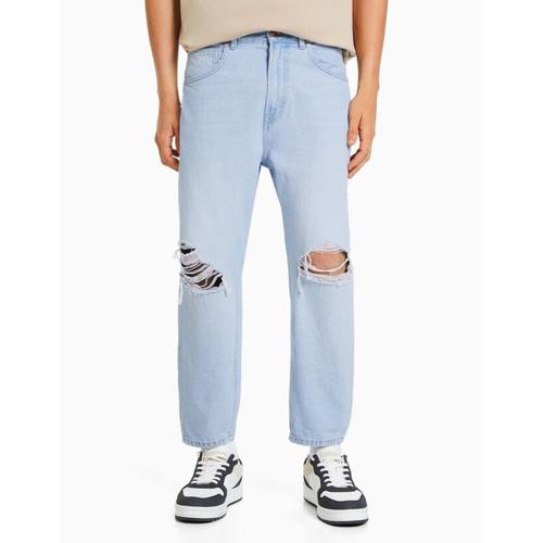  Jeans Loose Déchirés Homme 36 Bleu Clair